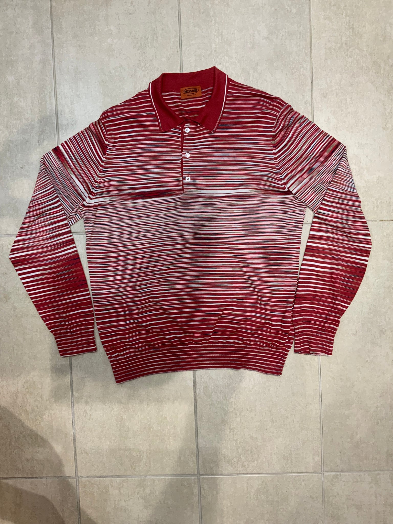 Missoni Cashmere Long Sleeve Polo - L