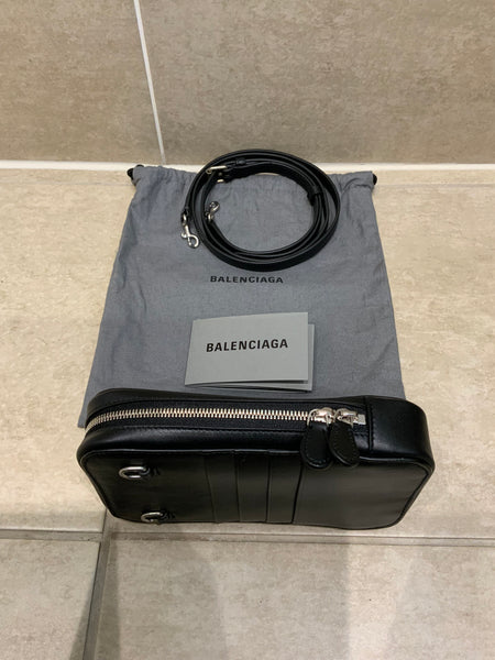 Balenciaga Leather Cash Zip Phone Holder