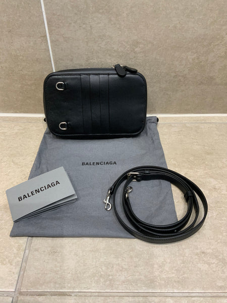 Balenciaga Leather Cash Zip Phone Holder